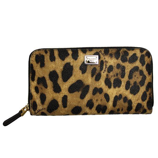 ドルチェ&amp;ガッバーナ ラウンドファスナー長財布 レオパード BI0473-B7158-1