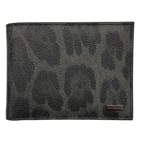 ドルチェ＆ガッバーナ 財布 メンズ DOLCE＆GABBANA 二つ折り札入れ レオパード ダークグ...