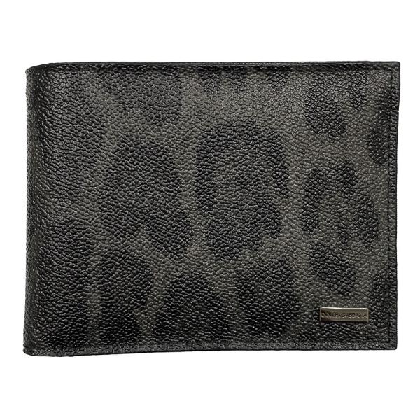 ドルチェ＆ガッバーナ 財布 メンズ DOLCE＆GABBANA 二つ折り札入れ レオパード ダークグ...