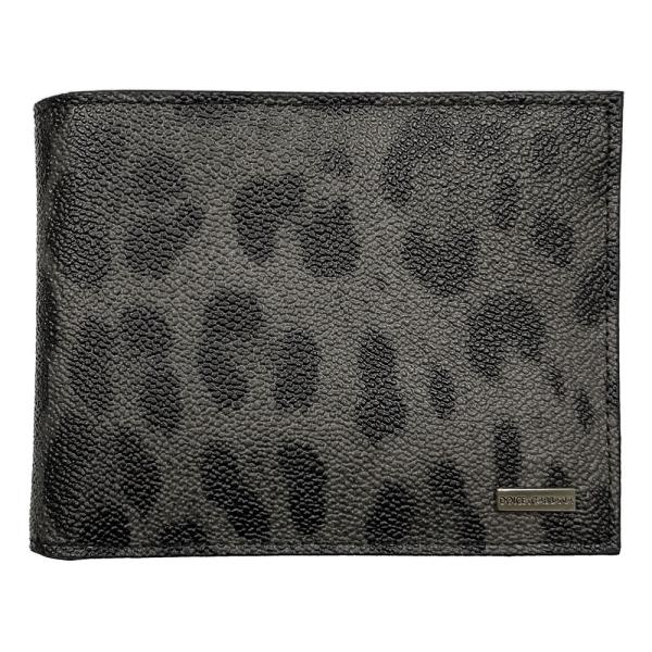 ドルチェ＆ガッバーナ 財布 メンズ DOLCE＆GABBANA 二つ折り札入れ レオパード ダークグ...