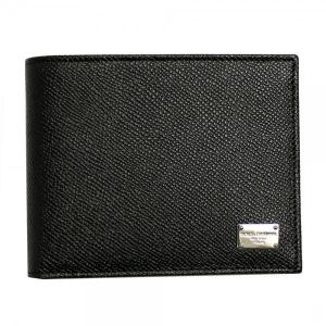 ドルチェ&ガッバーナ 二つ折り財布 メンズ ブラック レザー BP0457-A1080｜goguysshop