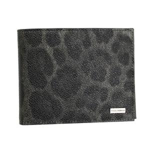ドルチェ&ガッバーナ 二つ折り財布 メンズ ダークグレー系レオパード BP0457-B7158-1｜goguysshop