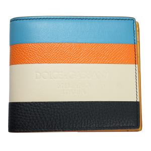 ドルチェ＆ガッバーナ 財布 メンズ DOLCE＆GABBANA 二つ折り札入れ ストライプ レザー マルチカラー BP1321 AJ784 80995｜goguysshop