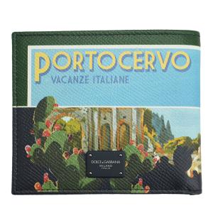 ドルチェ＆ガッバーナ 財布 メンズ 二つ折り札入れ PORTCERVO TAORMINA プリント レザー マルチカラー BP1321 AU206 HDQ57｜goguysshop