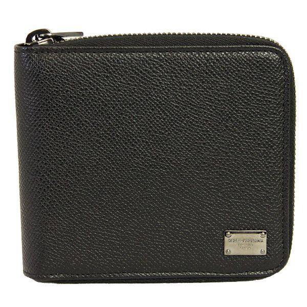 ドルチェ&amp;ガッバーナ ラウンドファスナー財布 メンズ ブラック レザー BP1365 新品