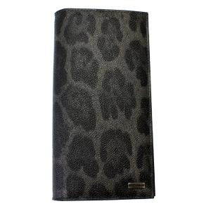 ドルチェ＆ガッバーナ 財布 メンズ BP1670 DOLCE＆GABBANA 長財布 レオパード PVC×レザー ブラック×グレー BP1670 A7359 8B836｜goguysshop