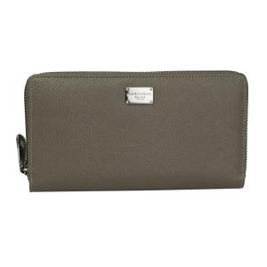 ドルチェ&ガッバーナ ラウンドファスナー長財布 型押しレザー グレー系 BP1672 B3432 87195｜goguysshop