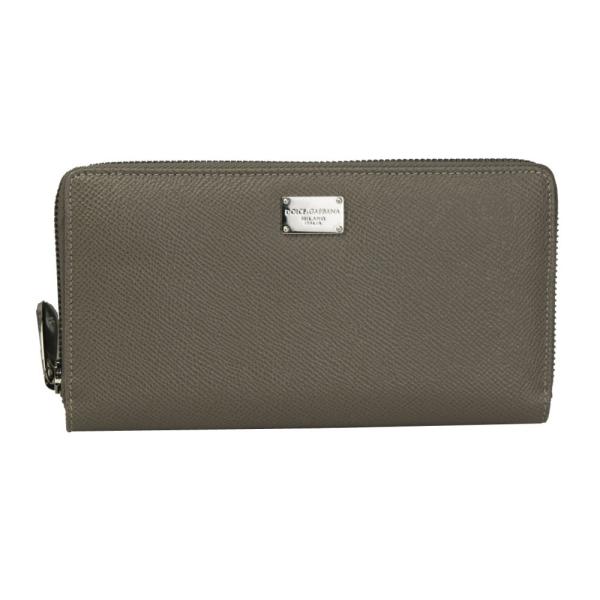 ドルチェ&amp;ガッバーナ ラウンドファスナー長財布 型押しレザー グレー系 BP1672 B3432 8...