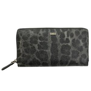 ドルチェ&ガッバーナ ラウンドファスナー長財布 ダークグレー系レオパード BP1672-B7158-3｜goguysshop