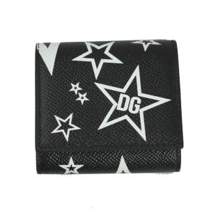 ドルチェ＆ガッバーナ コインケース DOLCE＆GABBANA スタープリント ミックス ステラ レザー ブラック BP2521 AK443 HN36C｜goguysshop