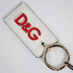 ドルチェ＆ガッバーナ キーリング キーホルダー DOLCE＆GABBANA ロゴ レザー オフホワイト系 BP2541-8｜goguysshop