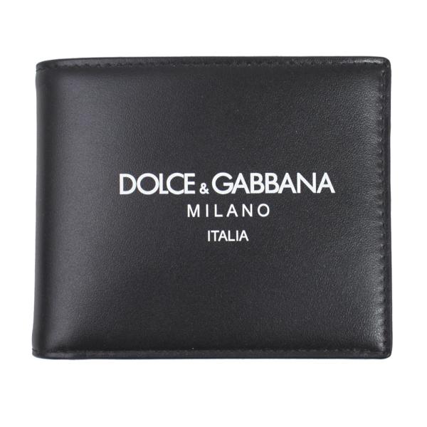 ドルチェ＆ガッバーナ 財布 メンズ DOLCE＆GABBANA 二つ折り財布 ロゴ レザー ブラック...