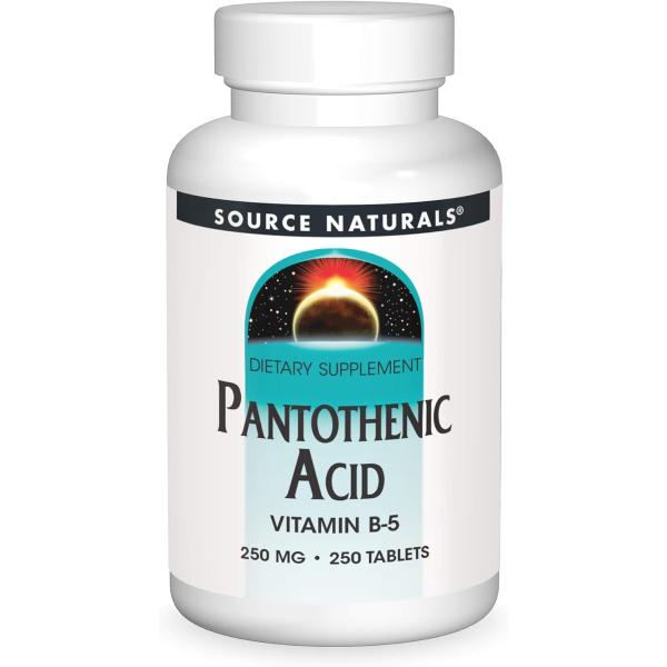 Source Naturals社 パントテン酸 1粒あたり250mg配合250粒 入り1本 サプリメ...