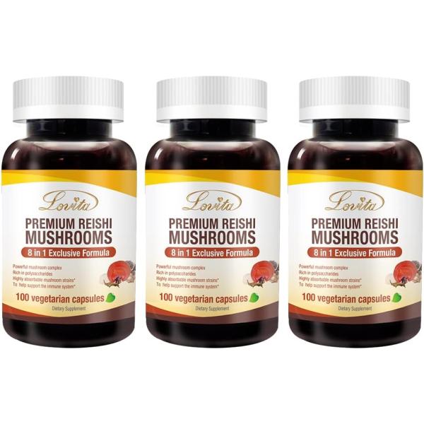 「お得な3本セット」Lovita Mushroom Supplementプレミアム マッシュルームサ...