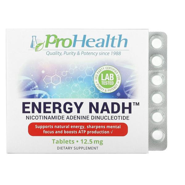 ProHealth Longevity社NADH1粒あたり12.5 mg90粒入りサプリメント/En...