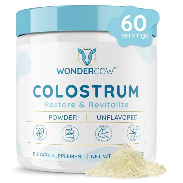 Wondercow社 初乳パウダー 無調整 (自然の味) 120g サプリメント  初乳粉末 コロス...
