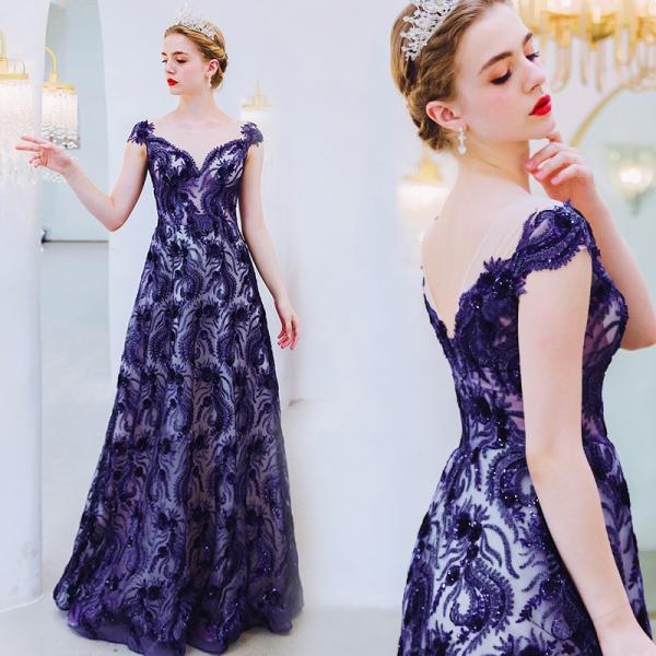 パーティードレス カラードレス 結婚式 二次会 青 披露宴  演奏会 コンサート イブニングドレス ...