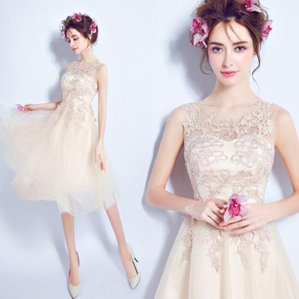 カラーミニドレス 安い 結婚式 フォーマル カクテルドレス  コンサート お花 大きいサイズ  パー...