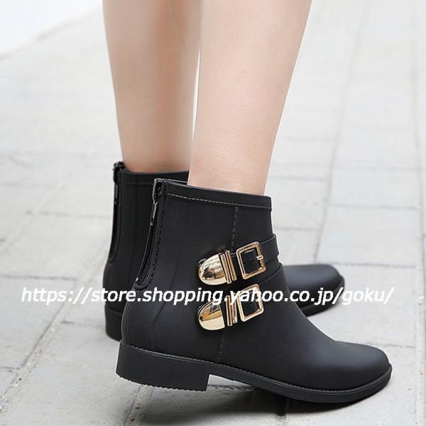 レインブーツ レディース ショート 雨靴 レインシューズ 滑り止め 梅雨 ビジネス カジュアル アウ...