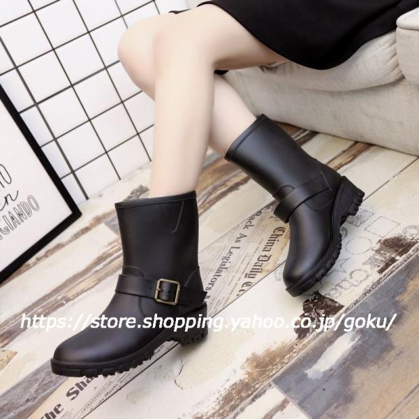 レインシューズ レインブーツ レディース ミドル丈 雨 梅雨対策 おしゃれ 通勤 防寒 人気 スルジ...