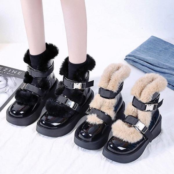 ムートンブーツ レディース 滑らない 防寒 スノーブーツ 短靴 スノー シューズ 冬靴 暖かい おし...