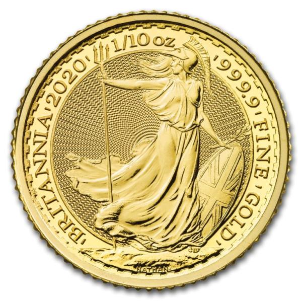 [保証書・カプセル付き] 2020年 (新品) イギリス「ブリタニア」純金 1/10オンス 金貨