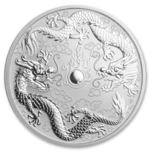 [保証書・カプセル付き] 2019年 (新品) オーストラリア「ダブル ドラゴン・龍」純銀 1オンス 銀貨