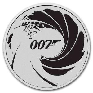 [保証書・カプセル付き] 2022年 (新品) ツバル「ジェームズ・ボンド・007」純銀 1オンス ブラックカラー 銀貨｜gold-ichiba