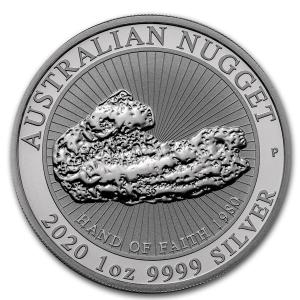 [保証書・カプセル付き] 2020年 (新品) オーストラリア「ハンド・オブ・フェイス」純銀 1オンス 銀貨