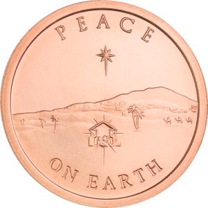 [カプセル付き] 2025年 (新品) アメリカ「地球上の平和」純銅 赤金 1常衡オンス メダル