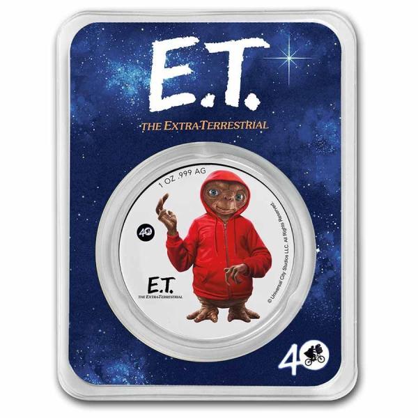 [保証書付き] 2022年 (新品) ニウエ「E.T. イーティー 40周年」純銀 1オンス カラー...