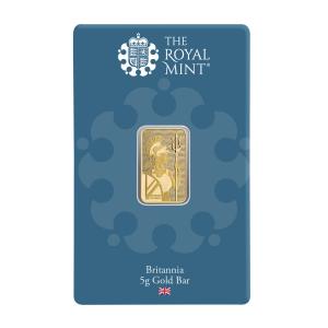 [保証書付き] (新品) イギリス「ブリタニア」純金 5グラム バー (CertiCard)