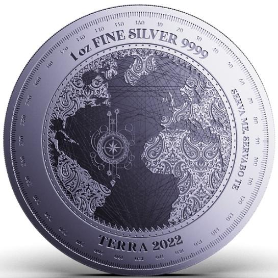 [保証書・カプセル付き] 2022年 (新品) トケラウ「地球・テラ」純銀 1オンス 銀貨