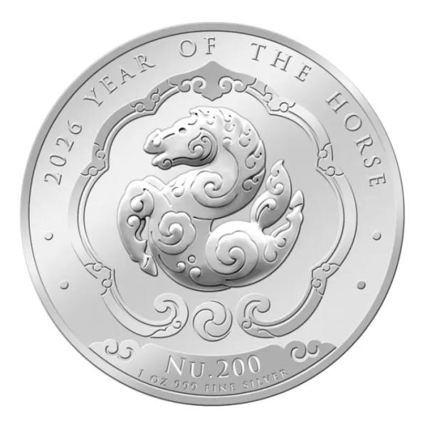 [保証書・カプセル付き] 2026年 (新品) ブータン王国「干支 十二支・午年 馬年」純銀 1オン...