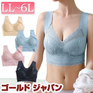 大きいサイズ レディース インナー 下着 ブラジャー ノンワイヤーシームレスレースブラ 春服 夏服 秋服 冬服 LL 2L 3L 4L 5L 6L 黒 ピンク ブルー ベージュ｜gold-japan