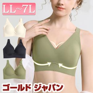 ブラジャー 大きいサイズ レディース 下着 ブラ シームレス ノンワイヤー 吸汗 脇高 谷間 冬コーデ 春 夏 秋 冬 LL 2L 3L 4L 5L 6L 7L ブラック 黒 グリーン｜gold-japan