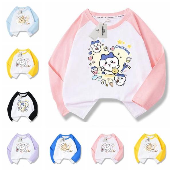 なんか小さくてかわいいやつ ちいかわ うさぎ ハチワレ 子供服 長袖Tシャツ 通気性 肌着 柔らかい...