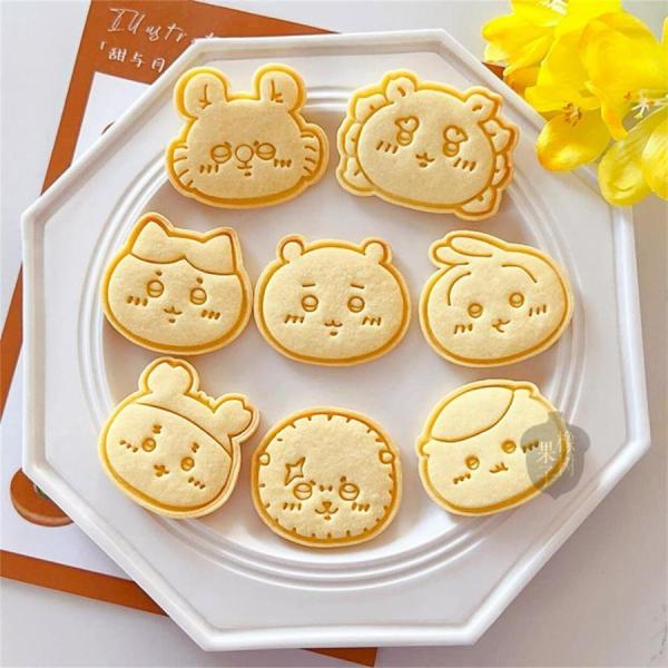 8点セット クッキー型抜き ちいかわ ハチワレ うさぎ モモンガ ハチワレ DIY焼き型 可愛い 手...