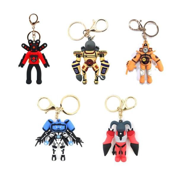 5点セット　スキビティトイレ キーホルダー シリコン製 キーリング 飾り チャーム グッズ ドリルマ...