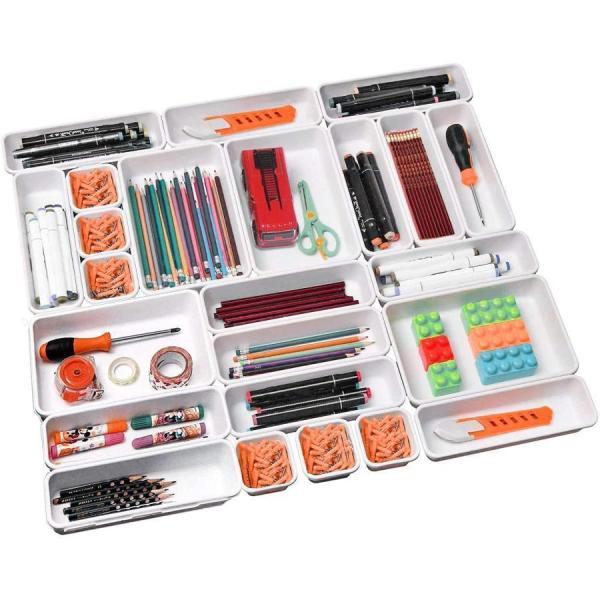 24個セット 引き出し仕切り 収納トレー 引き出しキレイ 収納ケース 机の中 デスクトレー デスク内...