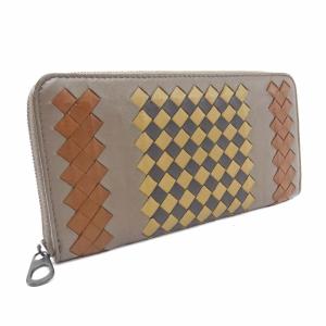 ボッテガ・ヴェネタ イントレチャート ヘビ柄 長財布 ユニセックス