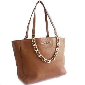 MICHAEL KORS◇ハンドバッグ/レザー/BRW/総柄/内側汚れ有/ショルダー