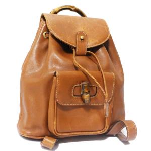 GUCCI バックパック リュック バンブー ダークブラウン パテントレザー GUCCI グッチ ミニリュック バンブー/バックパック バッグ