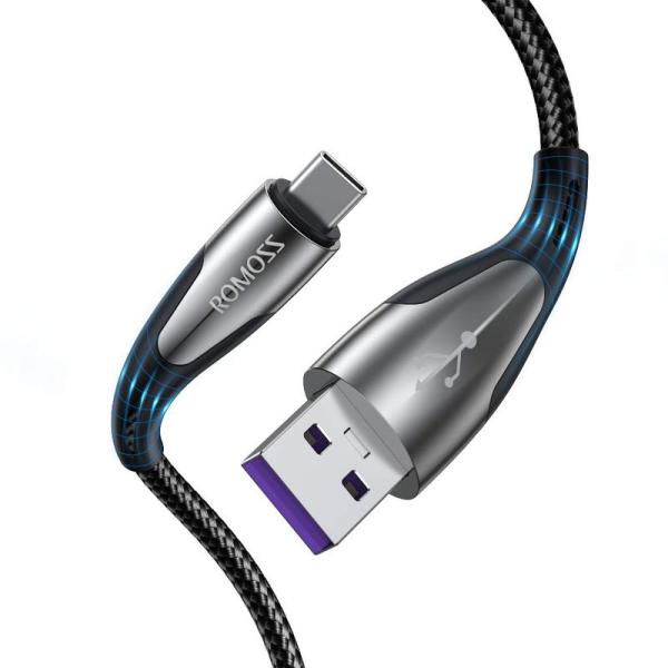 ROMOSS USB Type-C 充電ケーブル USB充電ケーブル 5A急速充電 Quick Ch...