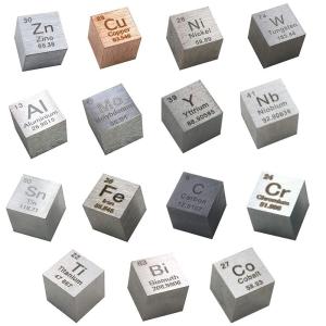 GOONSDSエレメントキューブ-15個の金属密度キューブのセットには亜鉛スズ銅鉄アルミニウムカーボンチタンニッケルモリブデンビスマスタング｜golden-kagetsu-mart