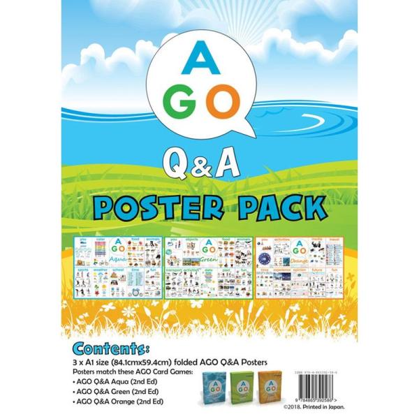 AGO Q&amp;A 教室用 ポスター 3レベル セット 英語 9784865392586