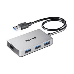 BUFFALO PS4対応 USB3.0 バスパワー 4ポートハブ シルバー 設計 マグネット付き BSH4U305U3SV Windows｜golden-kagetsu-mart