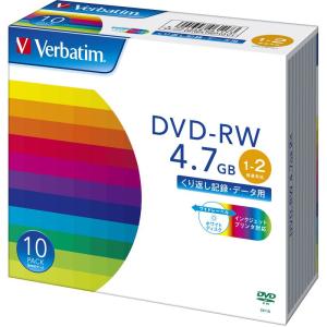 Verbatim バーベイタム データ用 DVD-RW くり返し記録 4.7GB 10枚 ホワイトプリンタブル 1-2倍速 DHW47NP1｜golden-kagetsu-mart