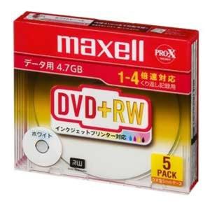 マクセル(Maxell) データ用DVD+RW ホワイトレーベルディスク（1?4倍速対応） D+RW47PWB.S1P5S｜golden-kagetsu-mart
