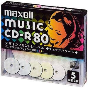 maxell 音楽用 CD-R 80分 インクジェットプリンタ対応デザインプリントワイド印刷) 5枚 5mmケース入 CDRA80PMIX.｜golden-kagetsu-mart